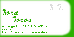 nora toros business card